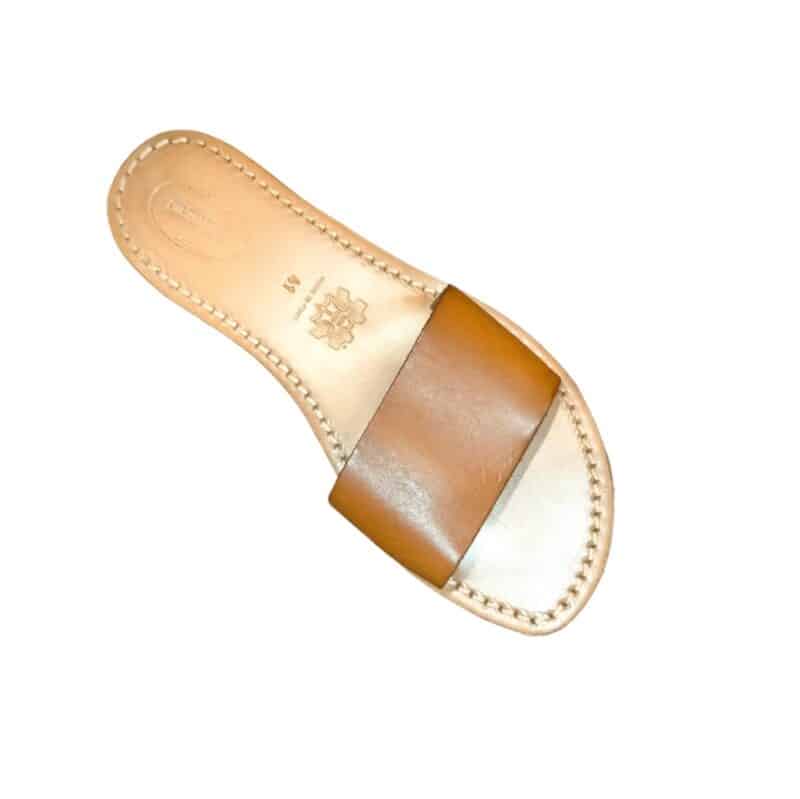 Ciabatta in cuoio con fascia donna Pelletteria Allegrini Filippo 522D cuoio