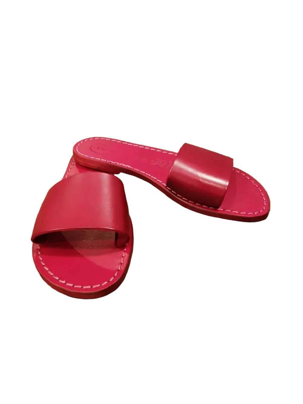Women's Leather Slider by Pelletteria Allegrini Filippo 522D Red