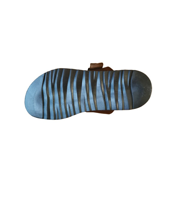 Ciabatta in cuoio con fibbie uomo Pelletteria Allegrini Filippo M6892 Marrone