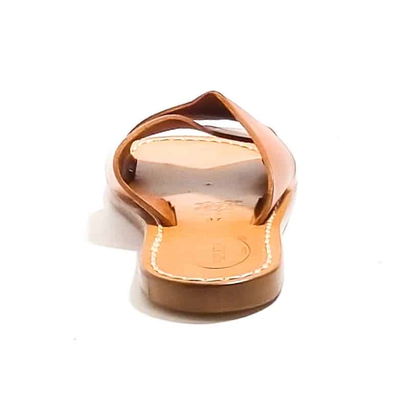 Ciabatta in cuoio con incrocio donna Pelletteria Allegrini Filippo 560D cuoio