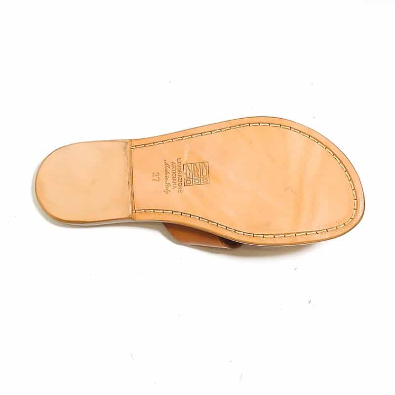 Ciabatta in cuoio con incrocio donna Pelletteria Allegrini Filippo 560D cuoio