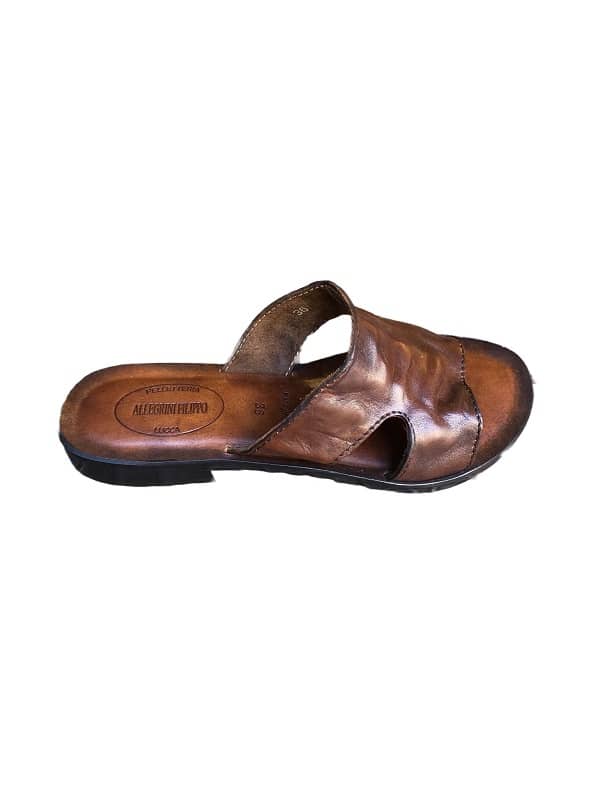 Ciabatta in cuoio donna Pelletteria Allegrini Filippo W1708 marrone