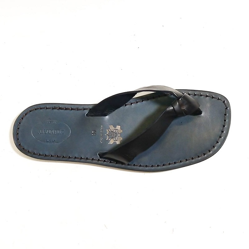 Ciabatta in cuoio infradito uomo Pelletteria Allegrini Filippo 580U nero