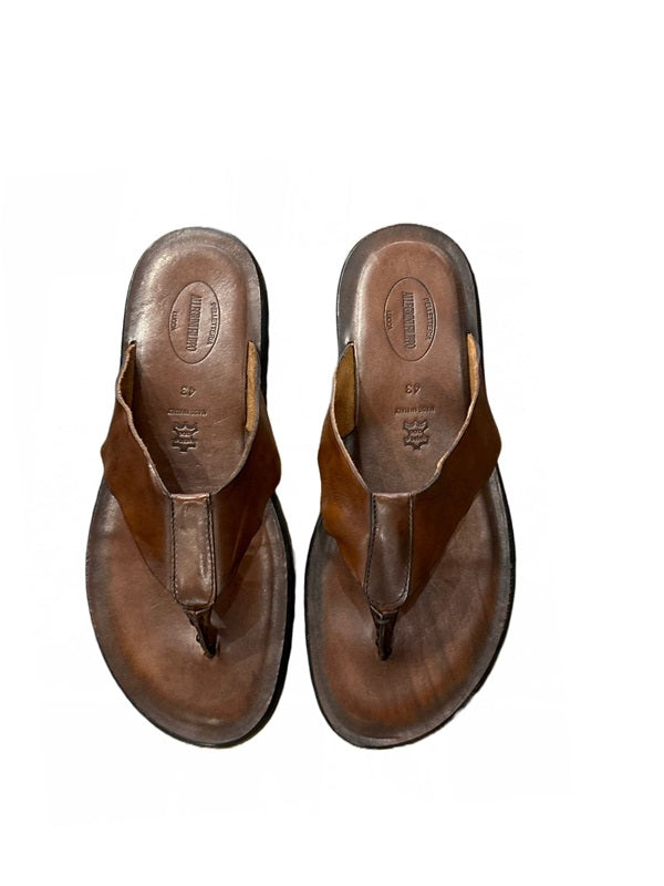 Ciabatta in cuoio infradito uomo Pelletteria Allegrini Filippo M7092 Marrone