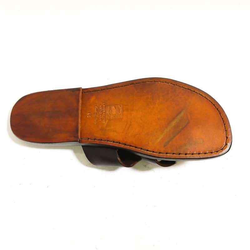 Ciabatta infradito in cuoio uomo Pelletteria Allegrini Filippo 545U testa di moro