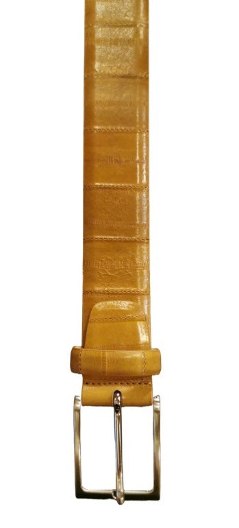 Cintura da uomo in pelle di anguilla Pelletteria Allegrini Filippo C102ANG sabbia