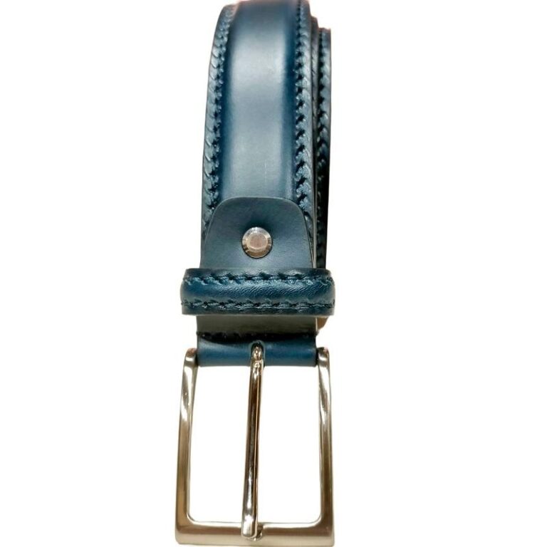 Cintura in Cuoio da uomo Pelletteria Allegrini Filippo C102CUO MARCAPUNTO blu scuro