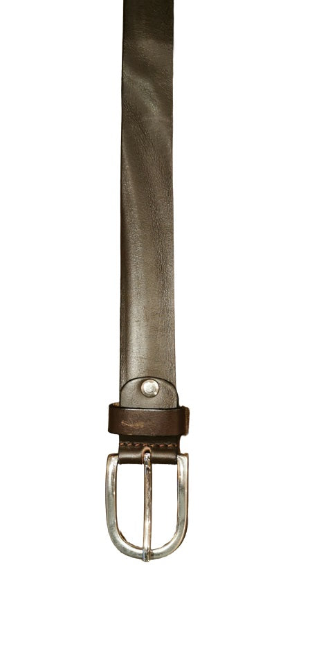 Cintura in cuoio effetto vintage Pelletteria Allegrini Filippo 2278/30 testa di moro