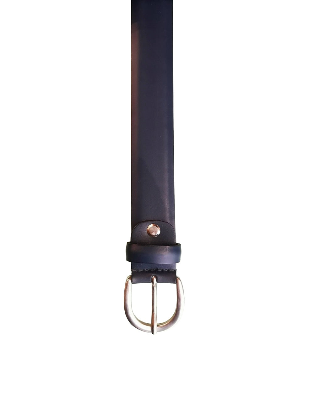 Cintura in pelle con fibbia arrotondata Pelletteria Allegrini Filippo 5102 Blu