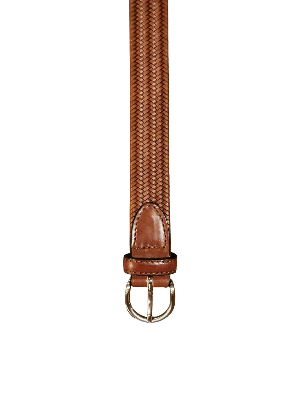 Cintura in pelle intrecciata elasticizzata Pelletteria Allegrini Filippo 6135/30STOCK Cuoio