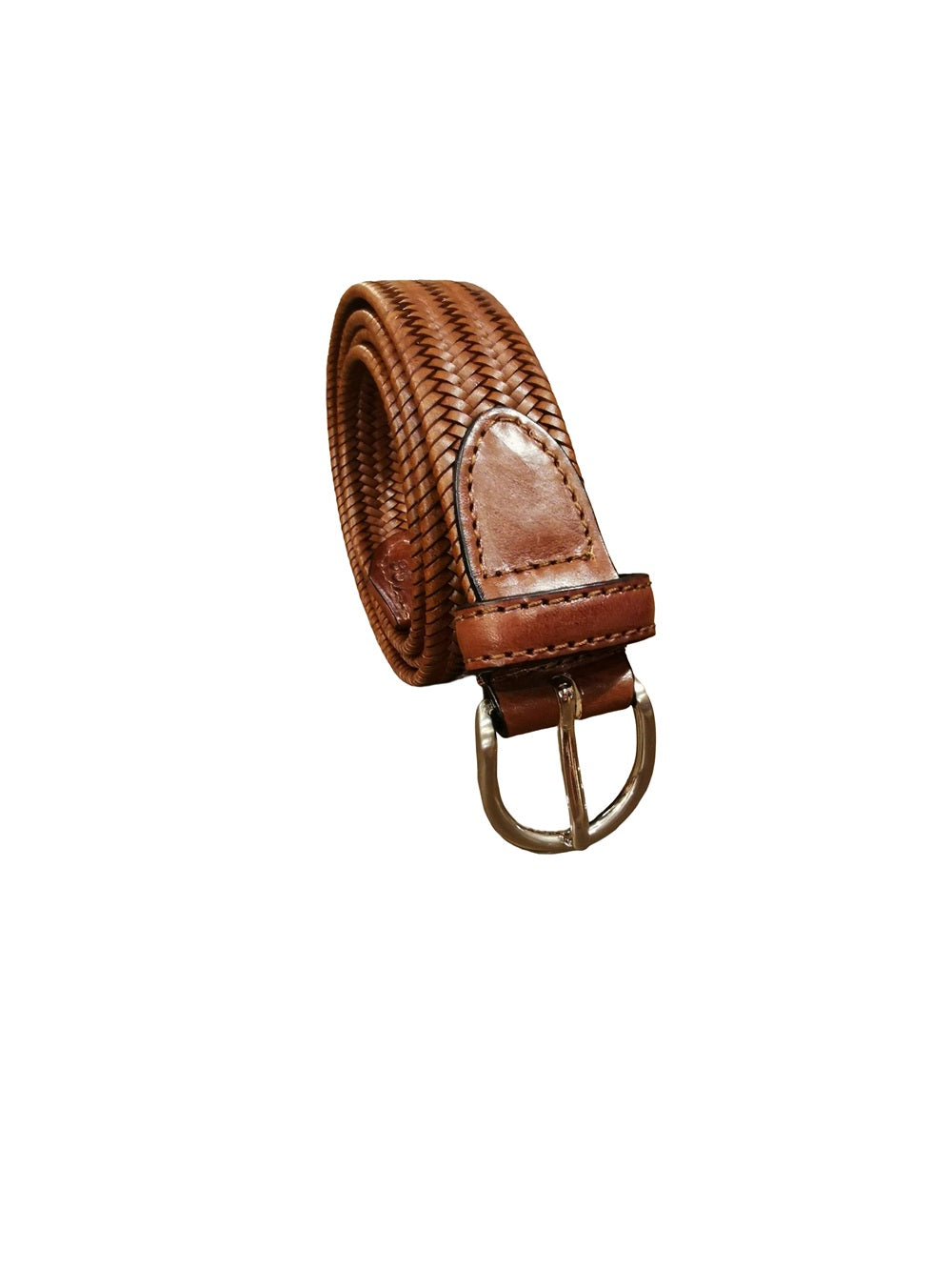 Cintura in pelle intrecciata elasticizzata Pelletteria Allegrini Filippo 6135/30STOCK Cuoio