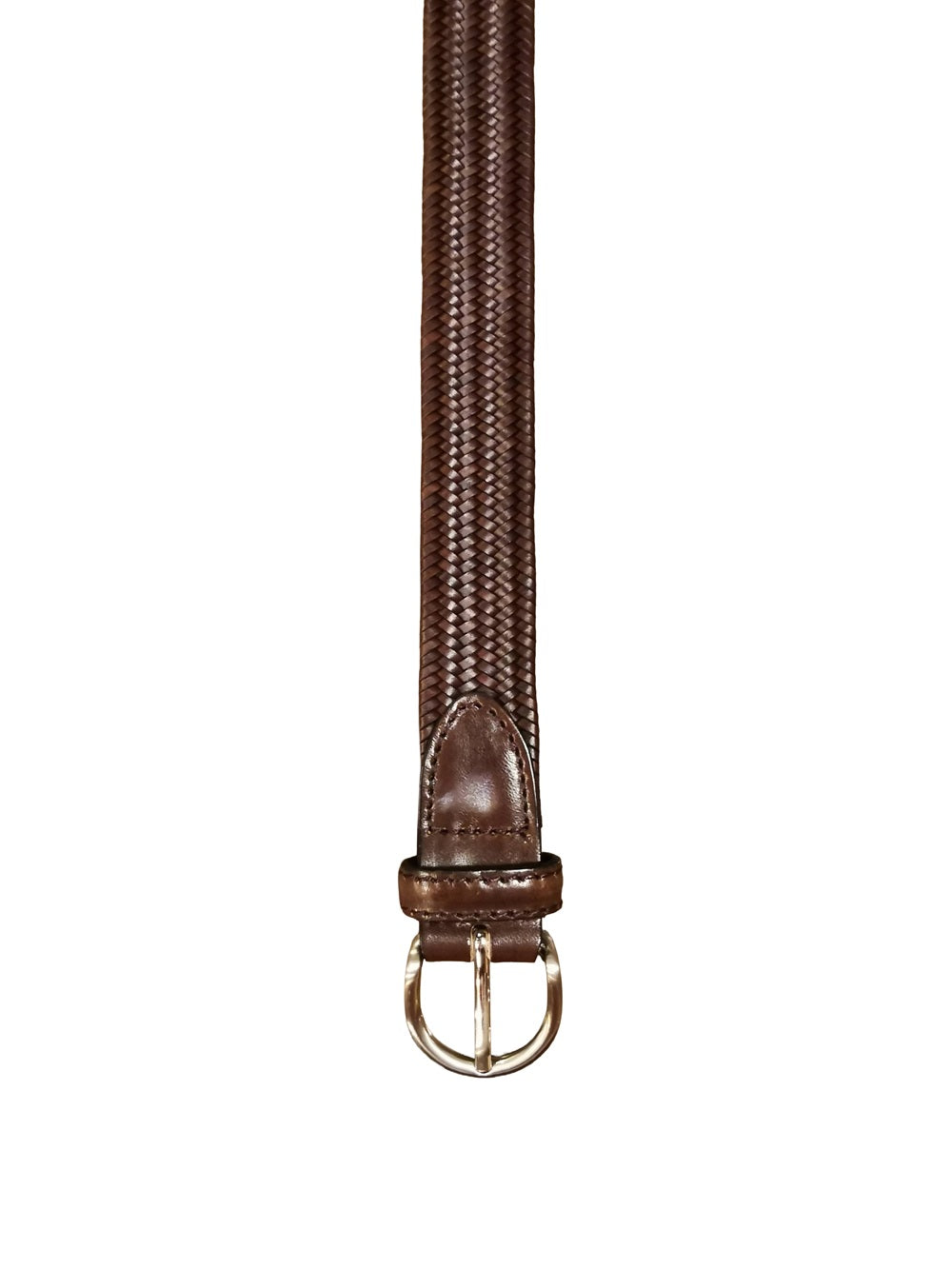 Cintura in pelle intrecciata elasticizzata Pelletteria Allegrini Filippo 6135/30STOCK Marrone