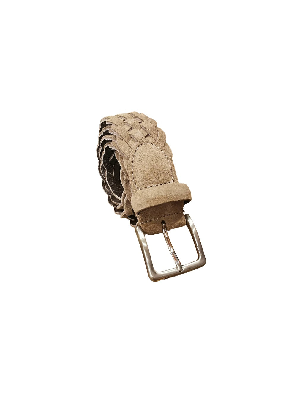 Cintura in pelle scamosciata intrecciata Pelletteria Allegrini Filippo 6121/3765 Tortora
