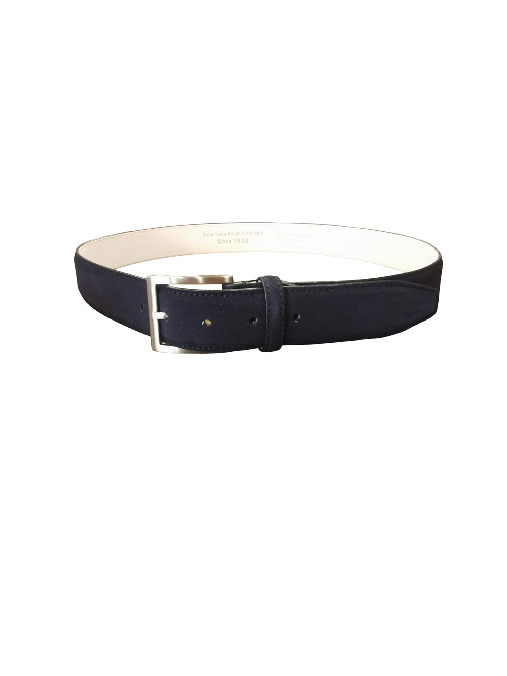 Suede belt Pelletteria Allegrini Filippo 728 Dark blue