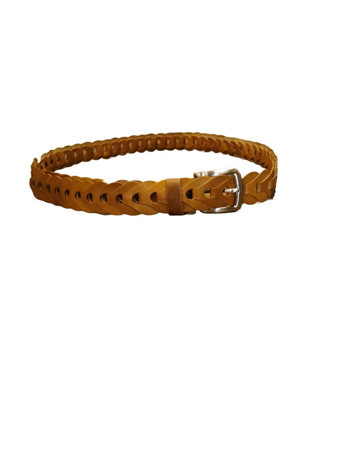 Cintura intrecciata alta 3,5 cm Pelletteria Allegrini Filippo PERA Cuoio