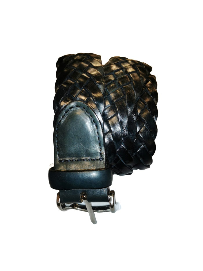 Cintura intrecciata in cuoio Pelletteria Allegrini Filippo 6183/7375 blu