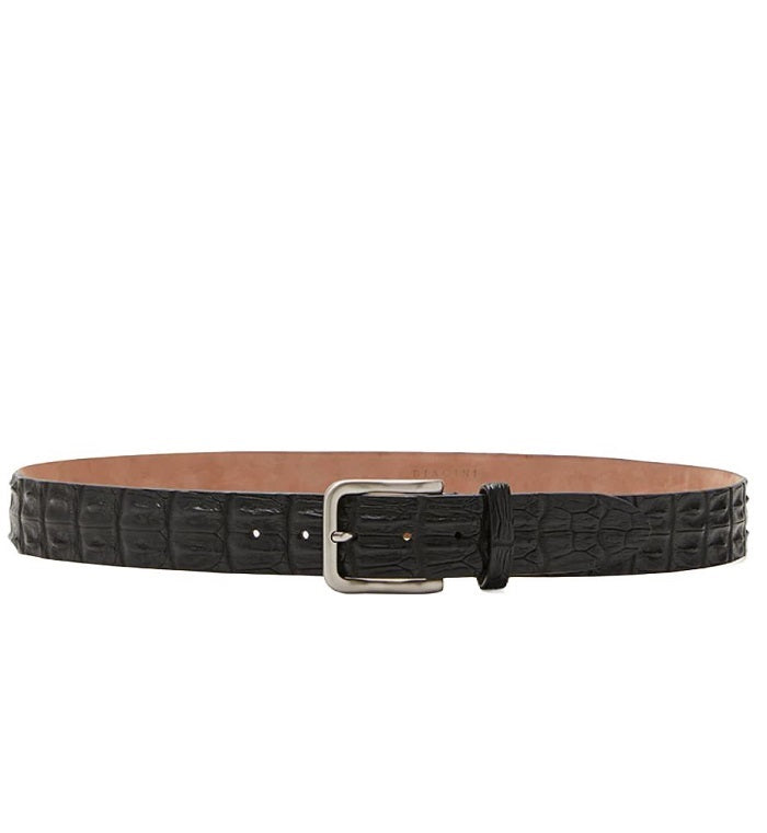 Cintura uomo in schiena di vero coccodrillo Pelletteria Allegrini Filippo C326 nero