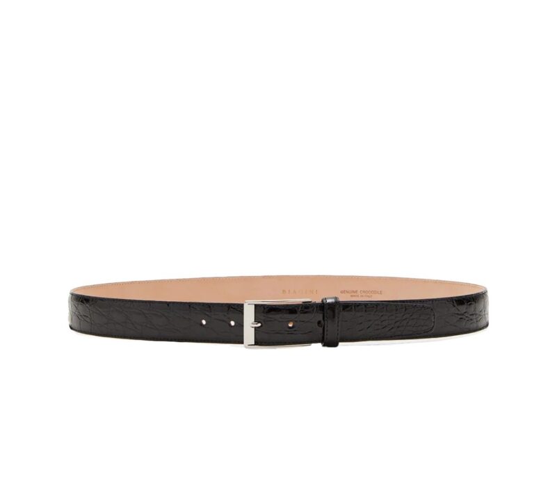 Cintura uomo in vero coccodrillo C102COC nero