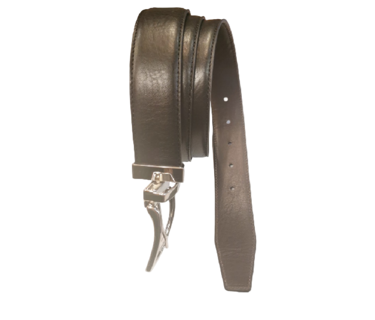 Cintura uomo reversibile con fibbia ad ardiglione Pelletteria Allegrini Filippo 122/35 Nero/Testa di moro