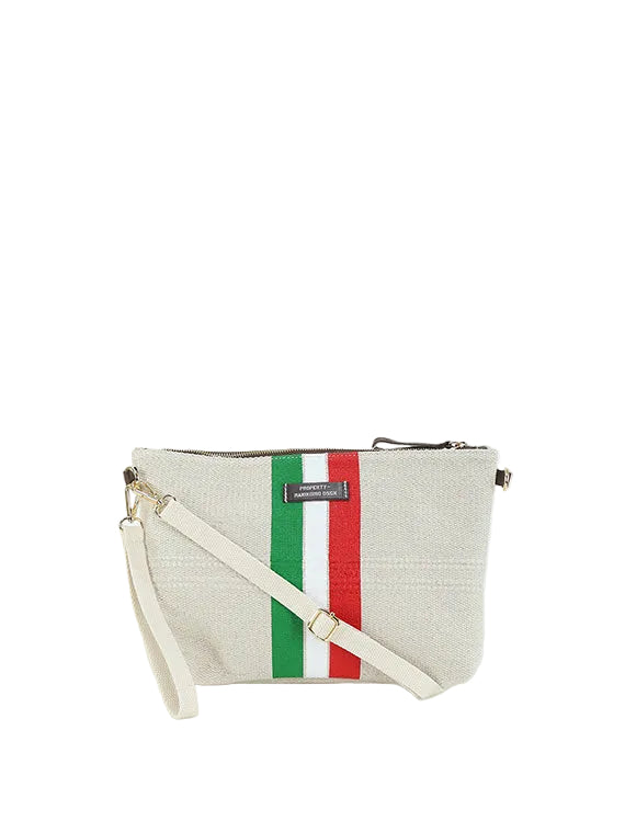 Clutch in tessuto Manikomio Italian flag