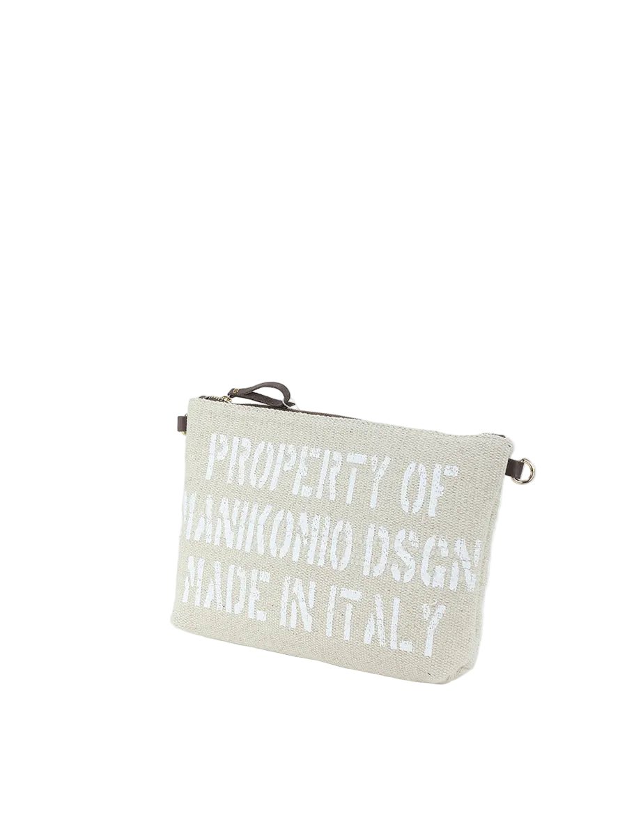Clutch in tessuto Manikomio Italian flag - Pelletteria Allegrini