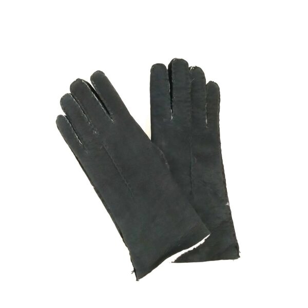 Guanto donna in camoscio e lana merinos pelletteria allegrini g307 nero