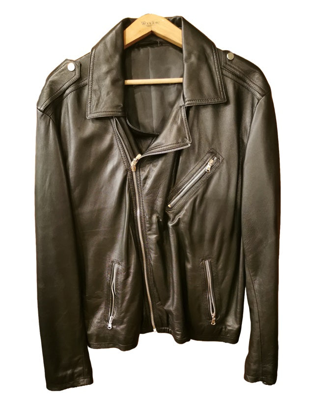 Giacca chiodo da uomo RIDERS Pelletteria Allegrini Filippo Nero