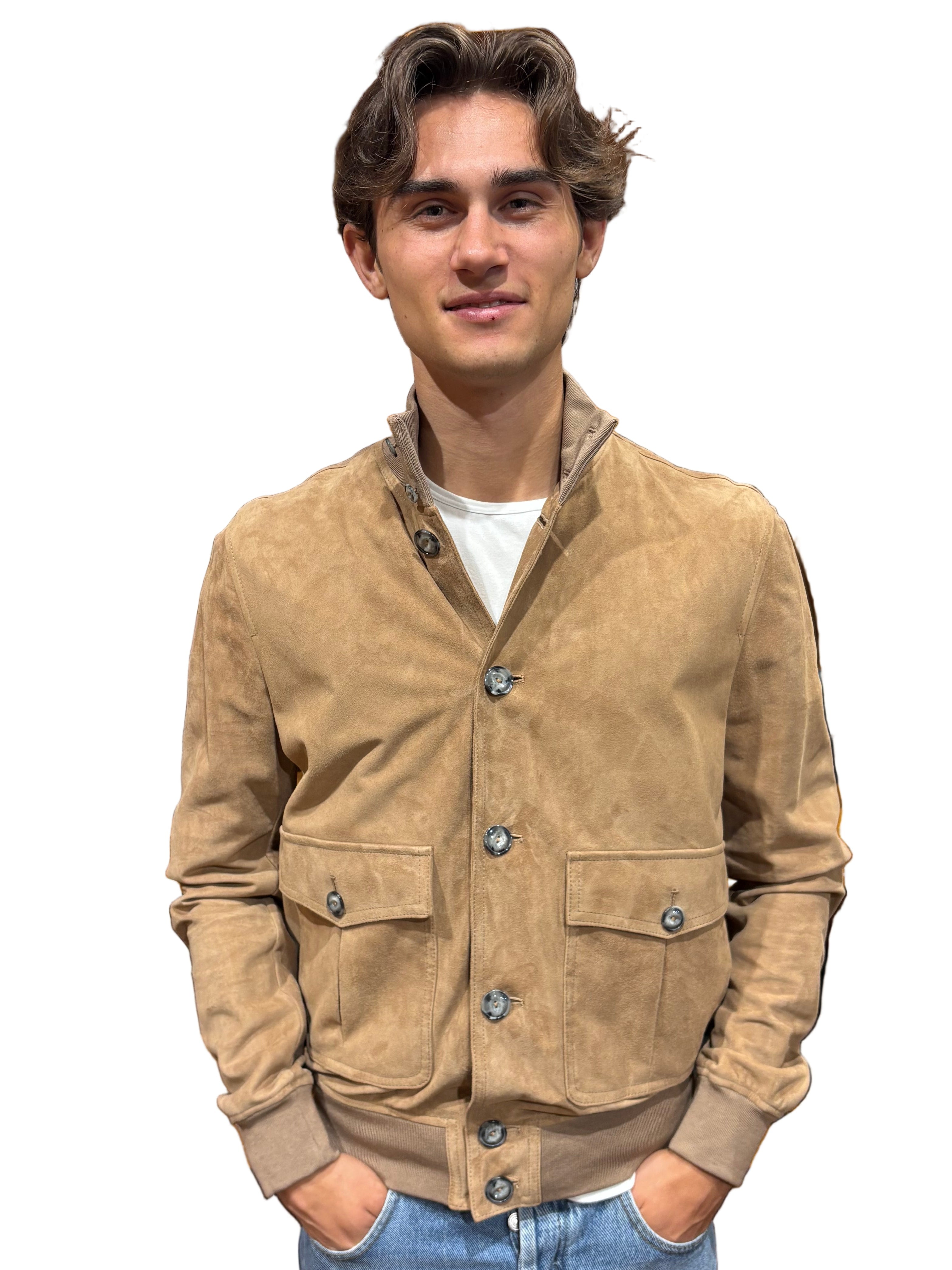 Giacca in camoscio Pelletteria Allegrini Filippo RINALDO Biscotto