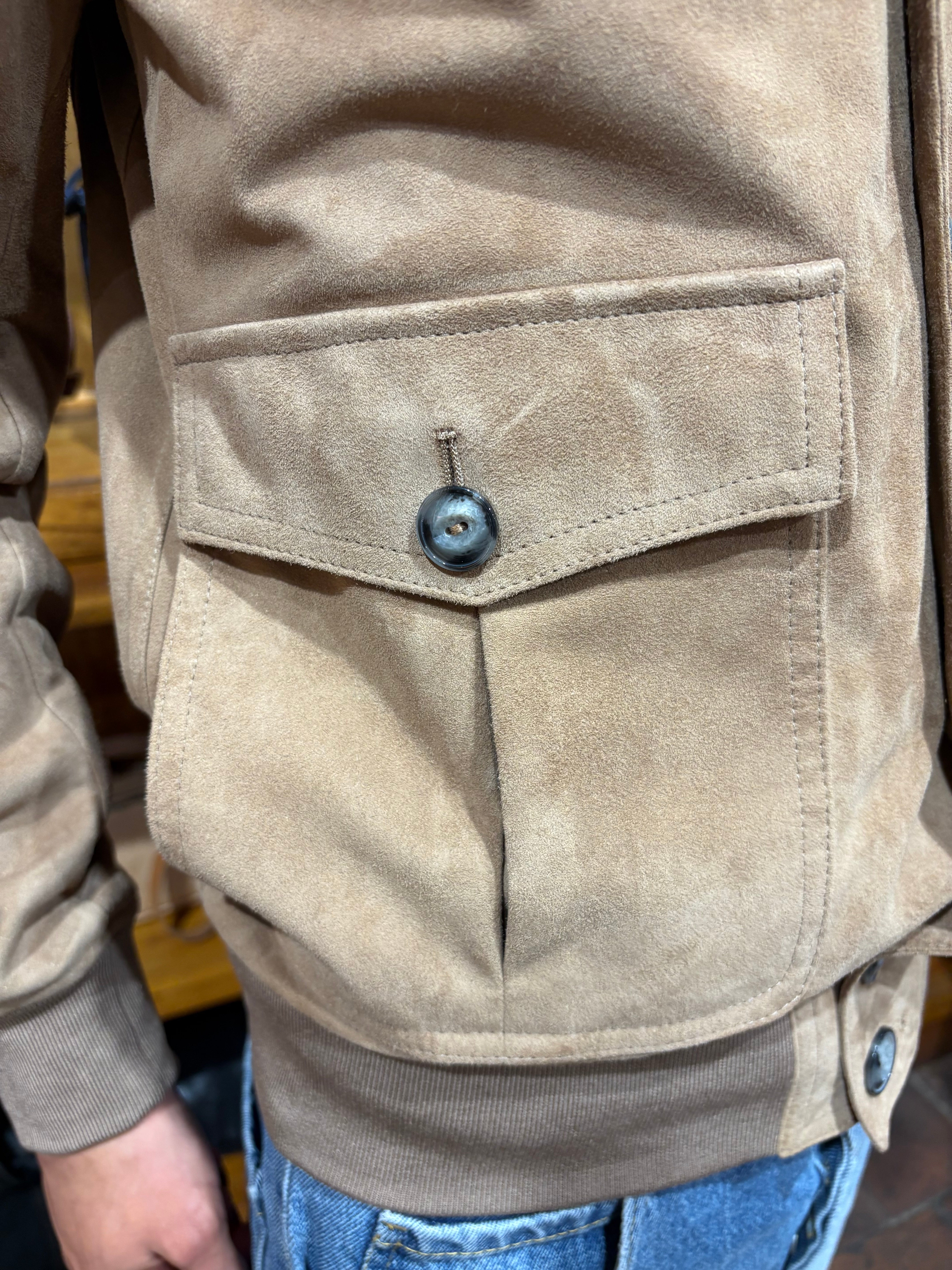 Giacca in camoscio Pelletteria Allegrini Filippo RINALDO Biscotto