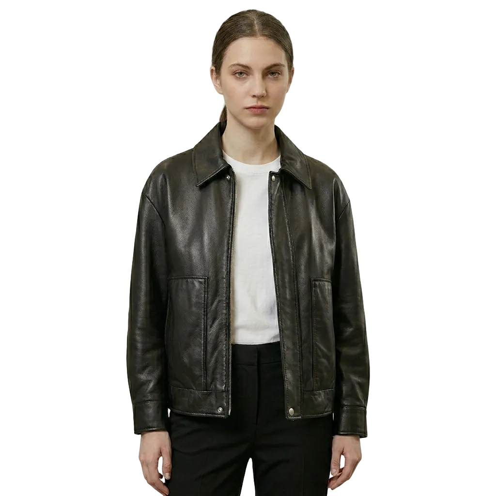 Giacca in pelle donna Pelletteria Allegrini Filippo NOA Jap Nero