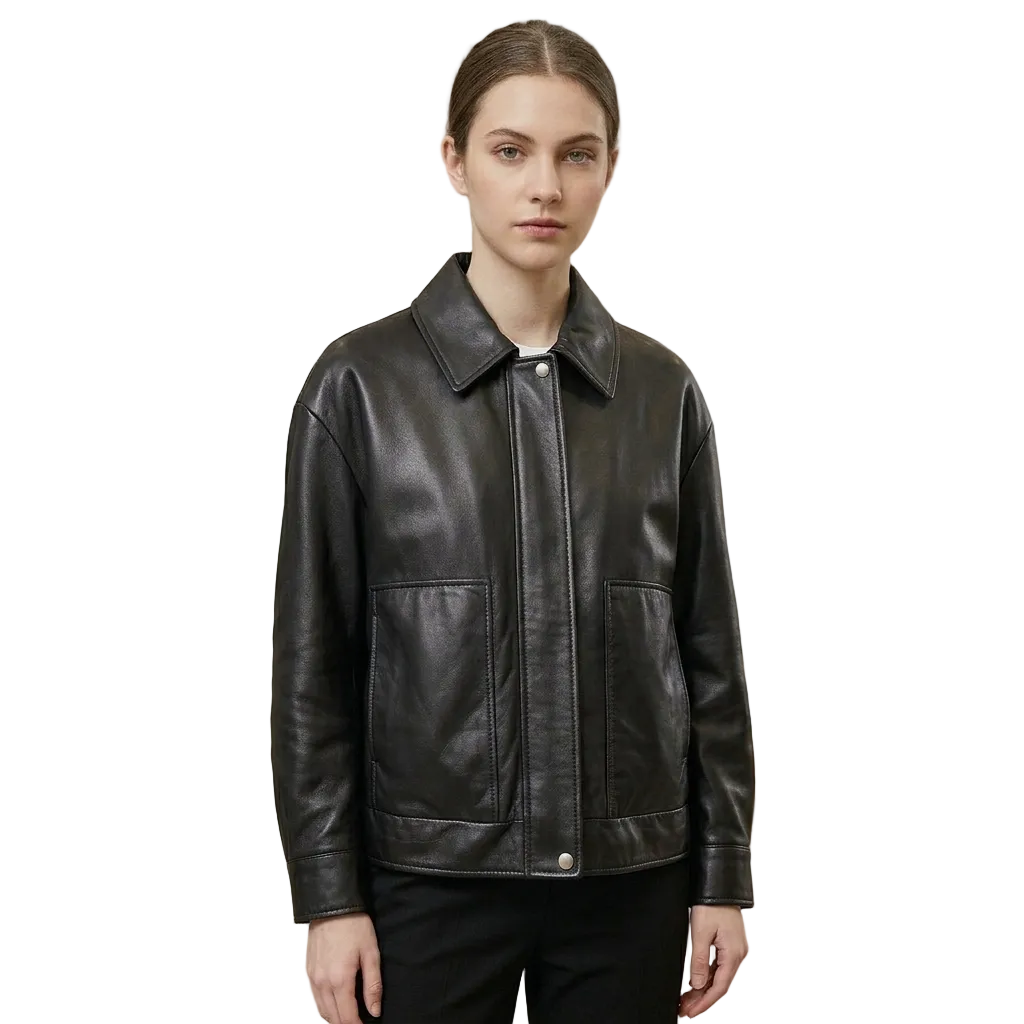 Giacca in pelle donna Pelletteria Allegrini Filippo NOA Jap Nero