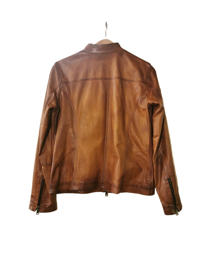 Giacca in pelle donna tamponata a mano Pelletteria Allegrini Filippo CLAUDIA Rivista2