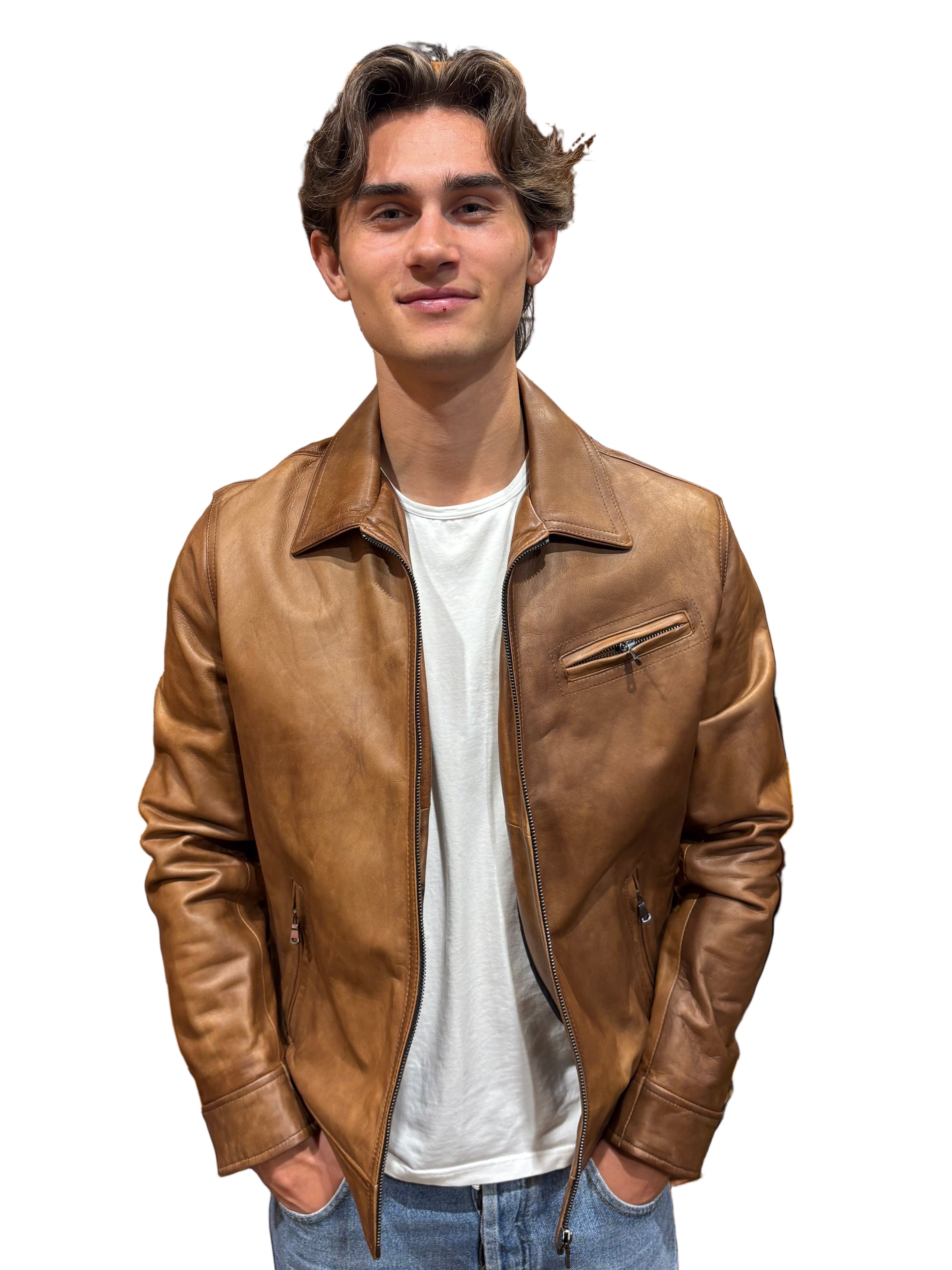 Giacca in pelle Pelletteria Allegrini Filippo CATANIA Terra