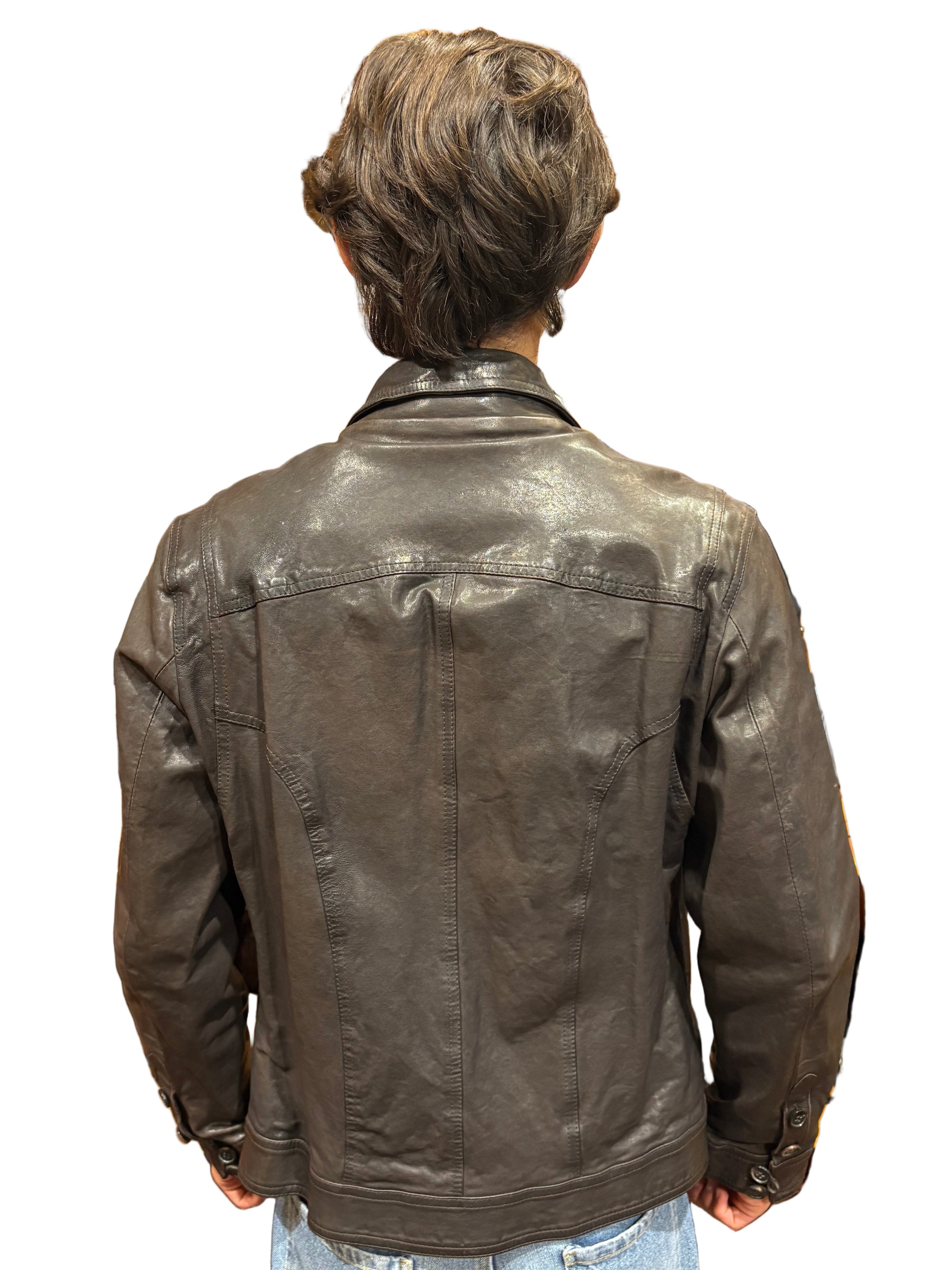 Giacca in pelle Pelletteria Allegrini Filippo GARKO ARIZONA Nutella