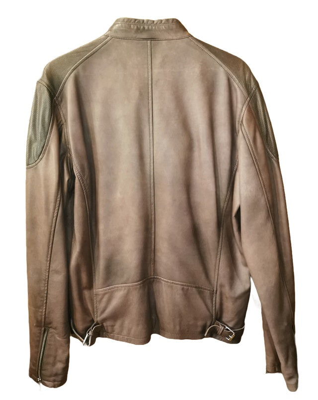 Giacca in pelle tamponata a mano Pelletteria Allegrini Filippo TAORMINA ROCK Tek