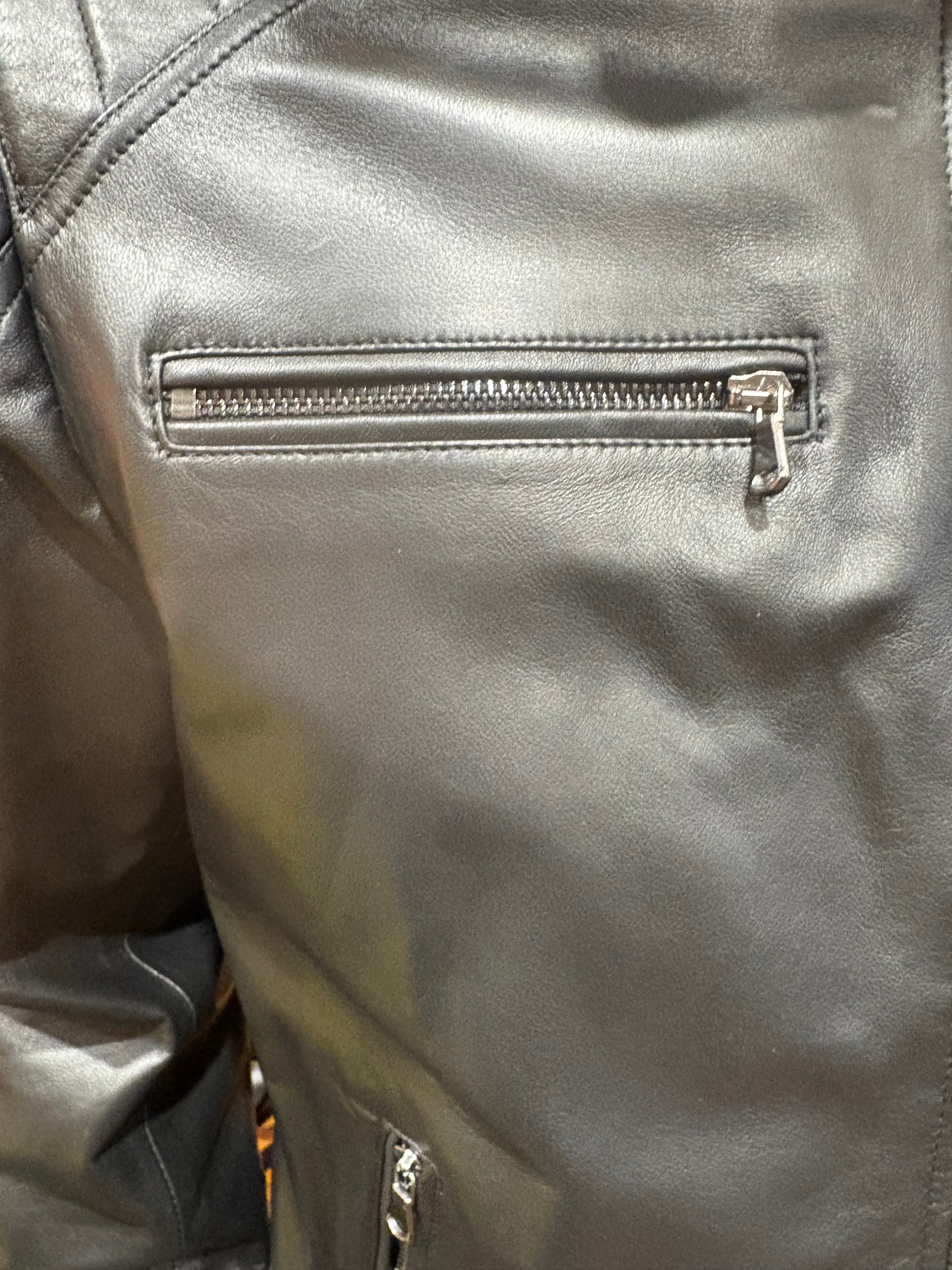 Giacca in pelle uomo Pelletteria Allegrini Filippo BRUTO Nero