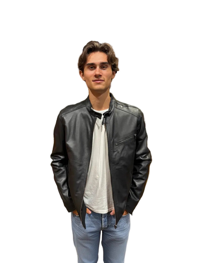 Giacca in pelle uomo Pelletteria Allegrini Filippo MONSTER Nero