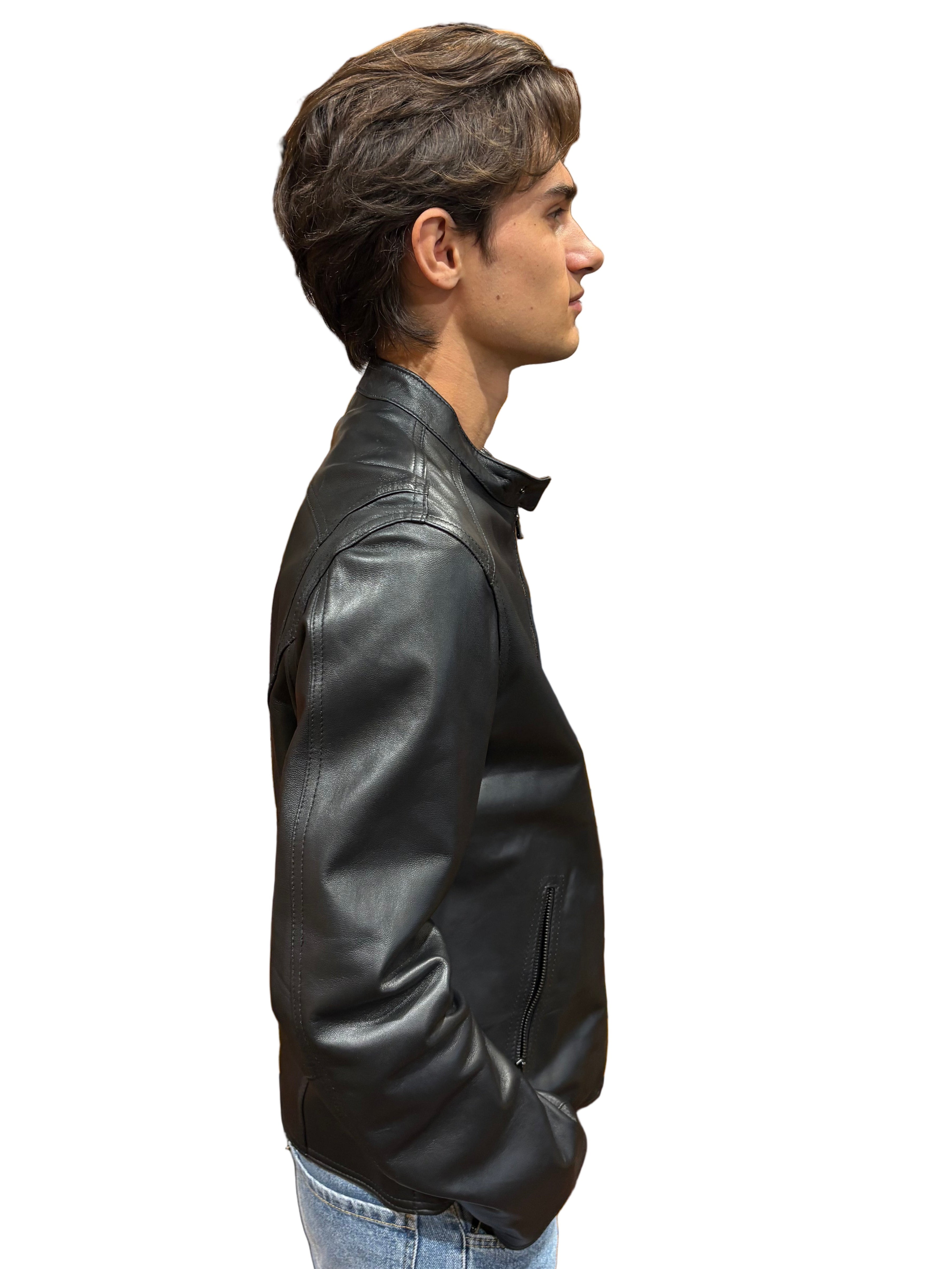 Men's Leather Jacket Pelletteria Allegrini Filippo MONSTER Black