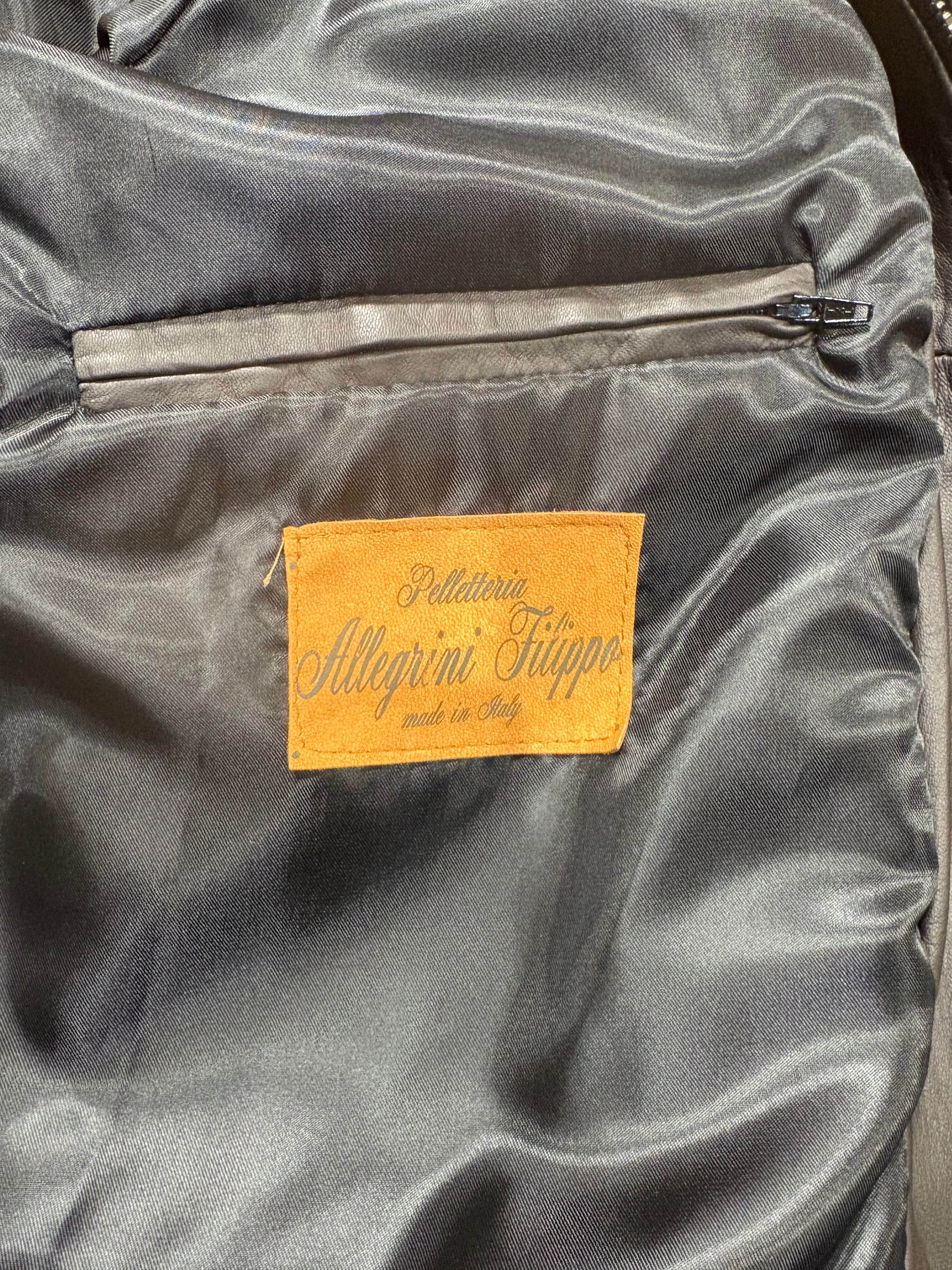 Men's Leather Jacket Pelletteria Allegrini Filippo MONSTER Dark brown