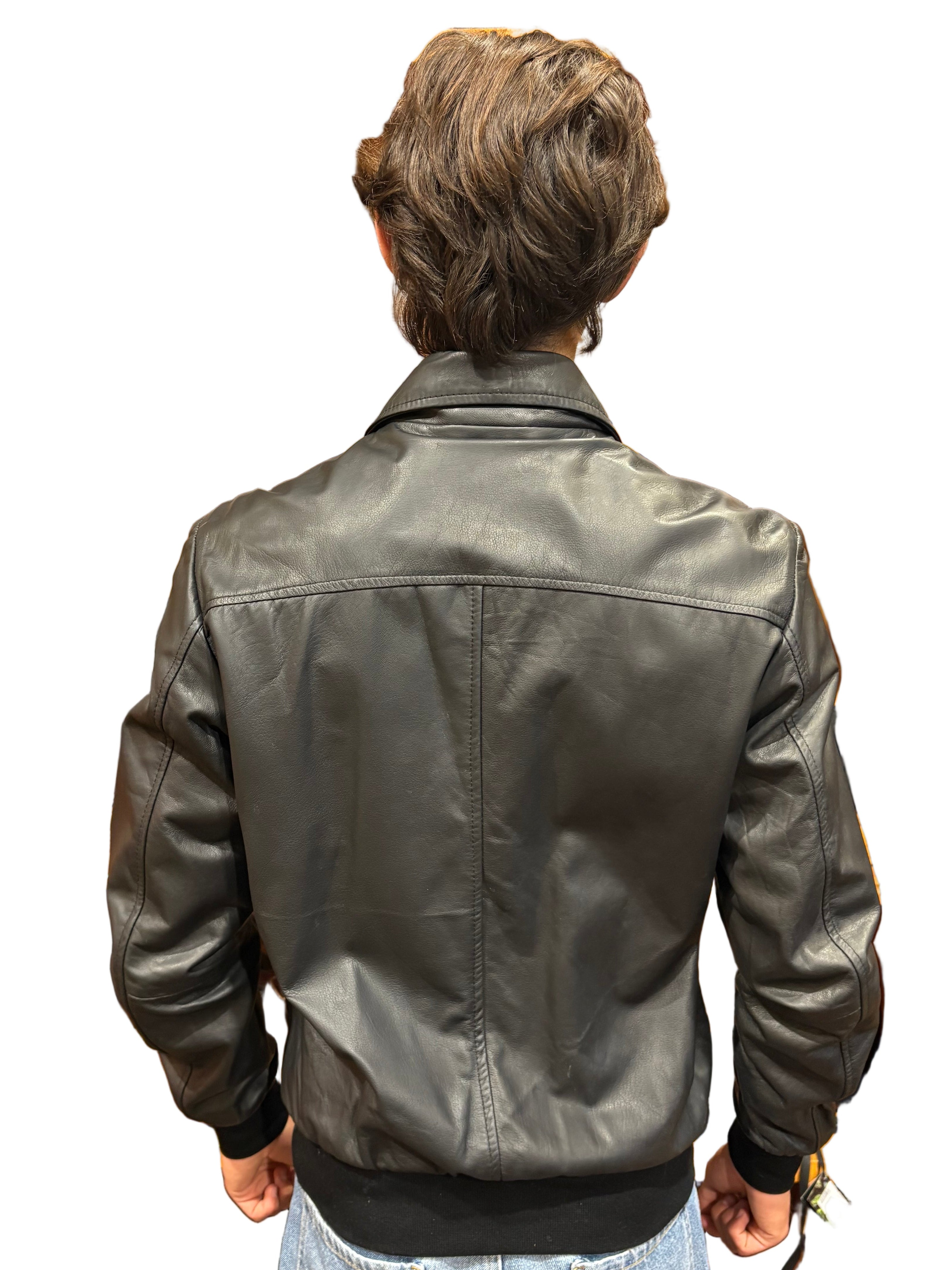 Giacca in pelle uomo Pelletteria Allegrini Filippo RED2 JAP Nero