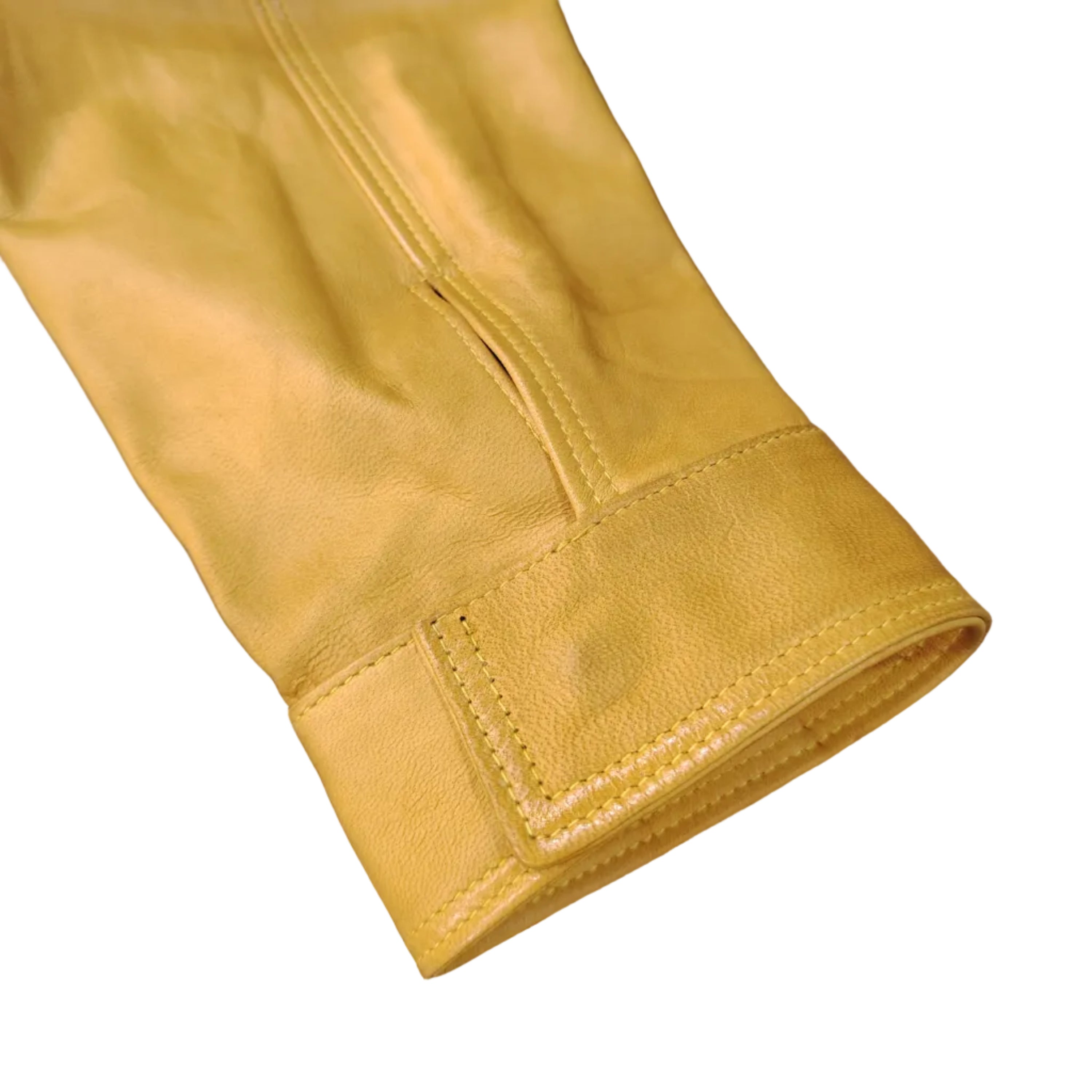 Giacca in pelle uomo tamponata a mano Pelletteria Allegrini Filippo PEGASO tuscany Giallo