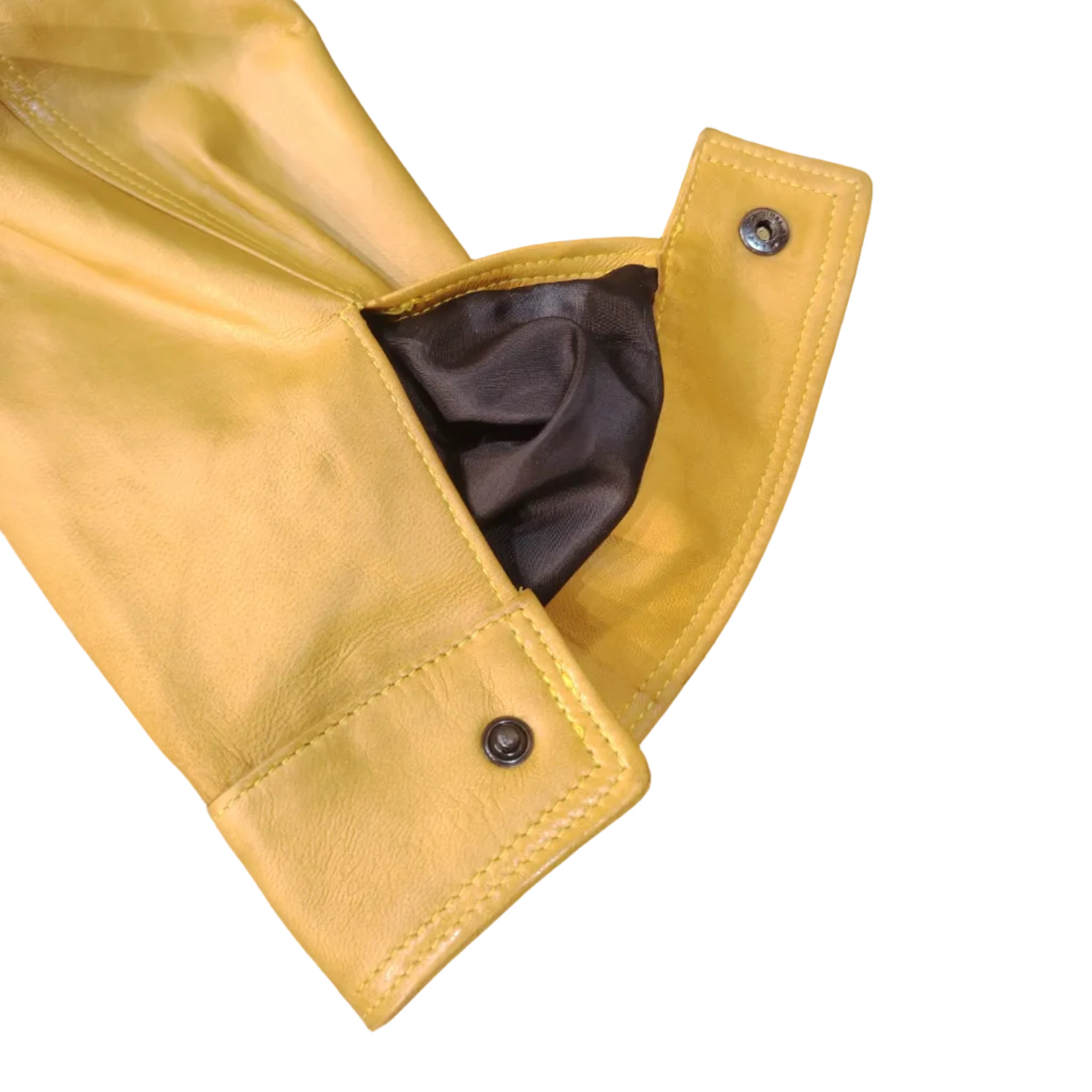 Giacca in pelle uomo tamponata a mano Pelletteria Allegrini Filippo PEGASO tuscany Giallo