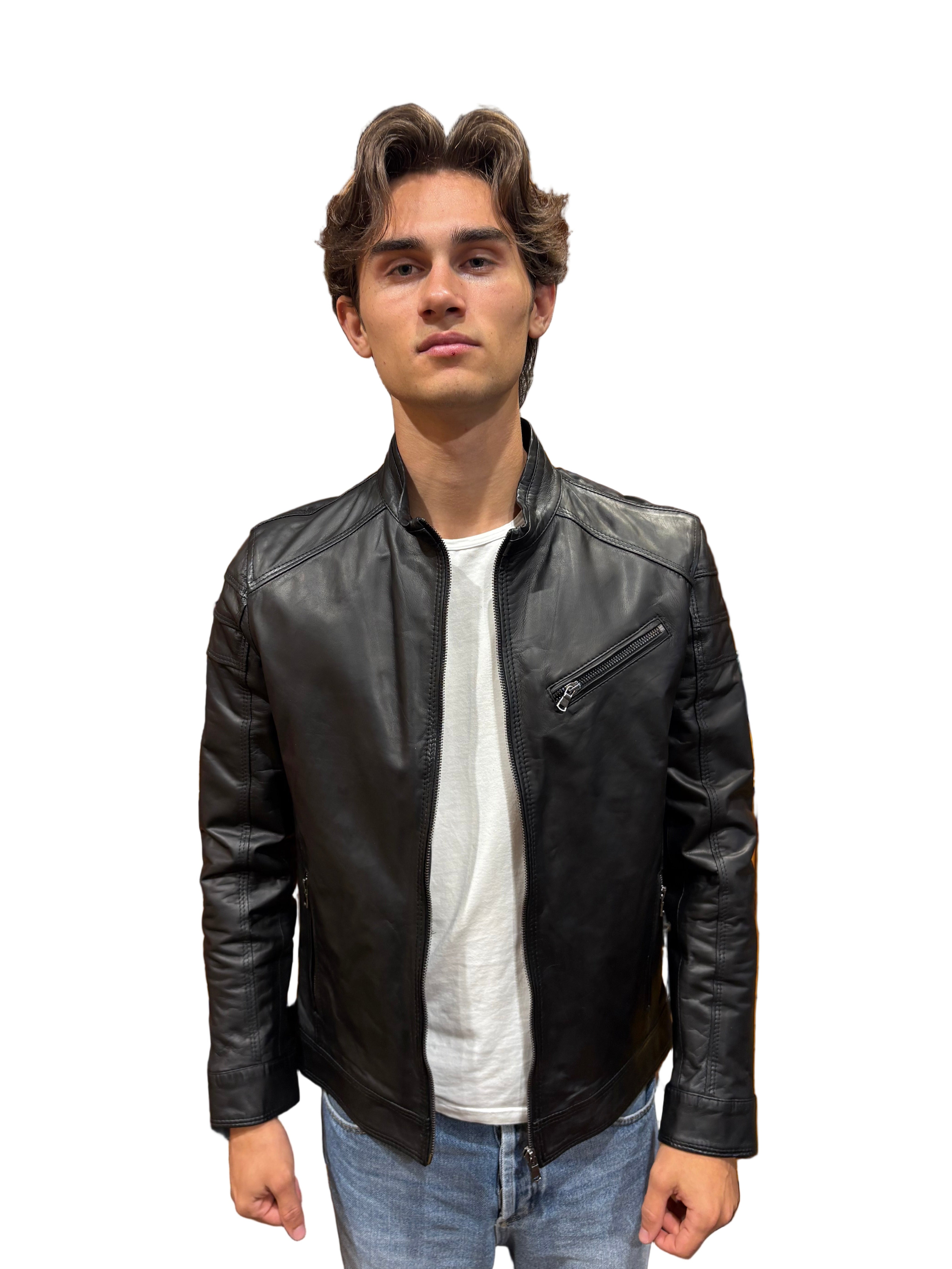 Leather jacket Pelletteria Allegrini Filippo PEGASO Tuscany Black