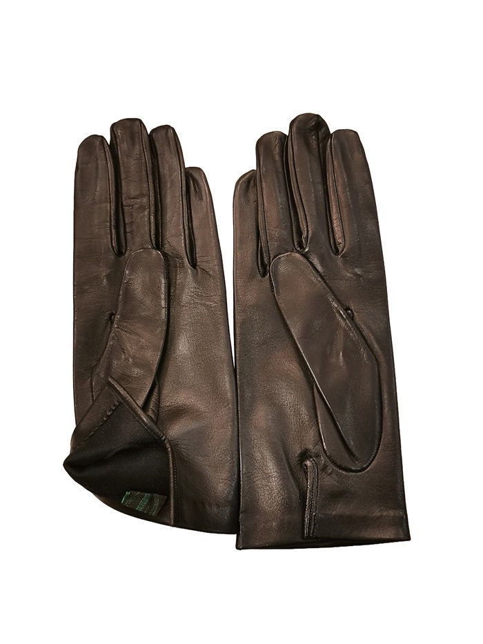 Guanto da donna in pelle liscia foderato in seta Pelletteria Allegrini Filippo G303S Nero