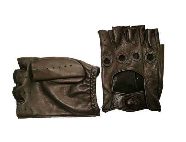 Guanto da guida in pelle mezze dita donna Pelletteria Allegrini Filippo G2530D Nero