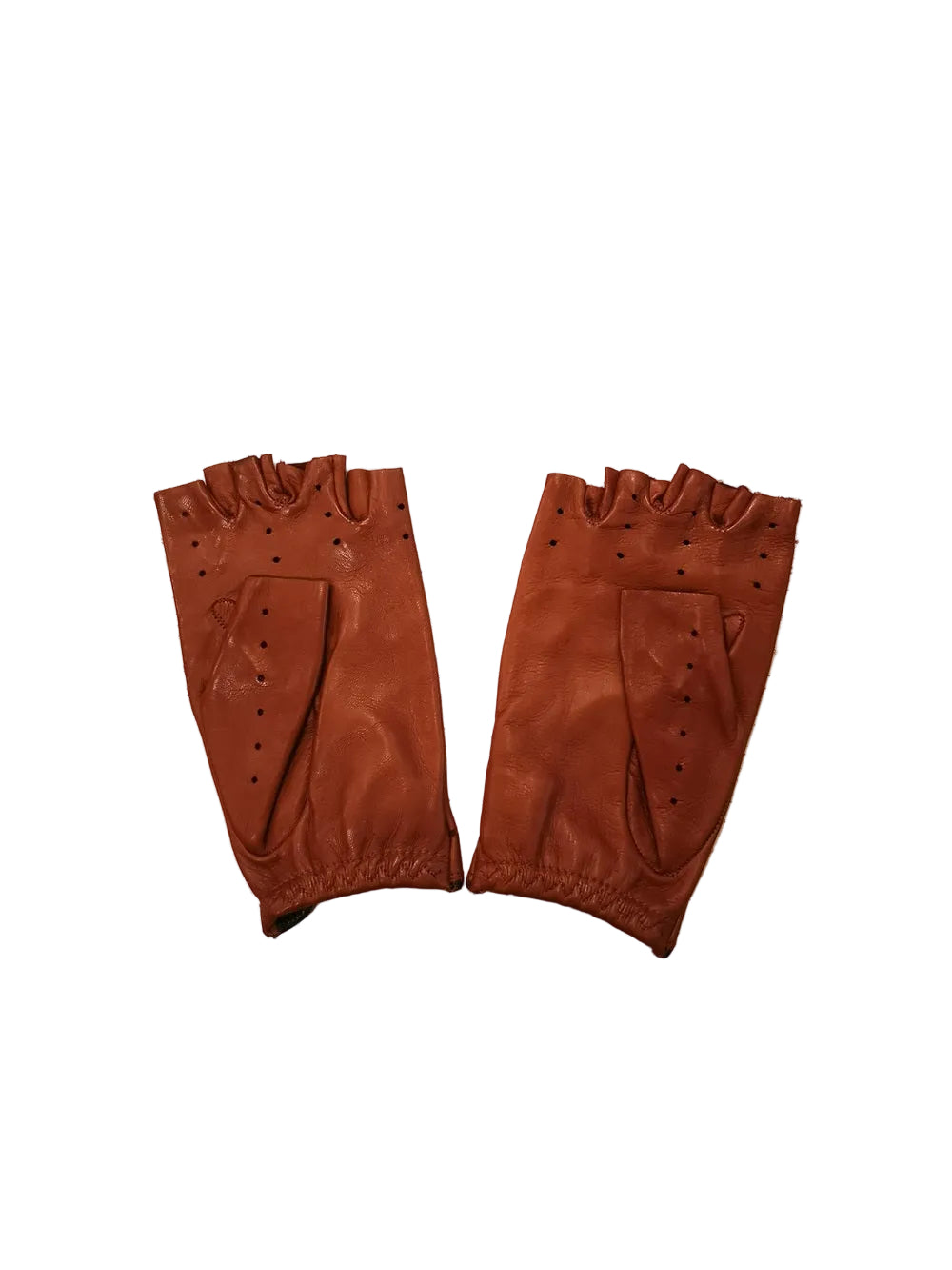 Guanto da guida in pelle mezze dita donna Pelletteria Allegrini Filippo G2530D Cuoio/Testa di moro