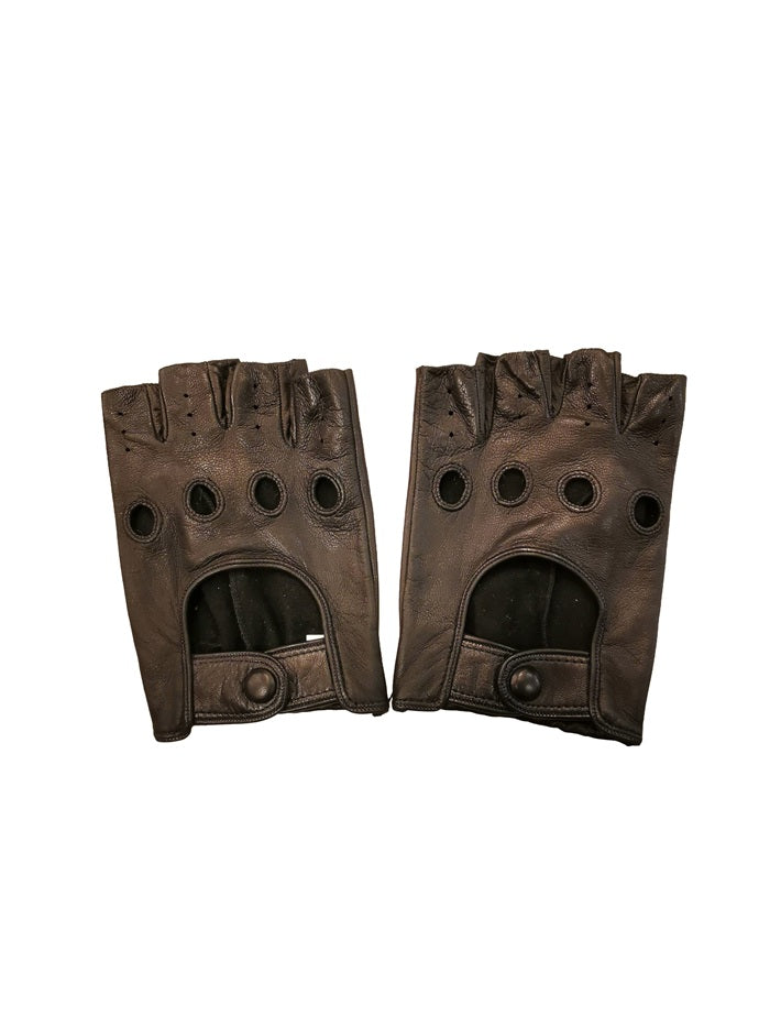 Guanto da Guida mezze dita Uomo Pelletteria Allegrini Filippo G2530 nero