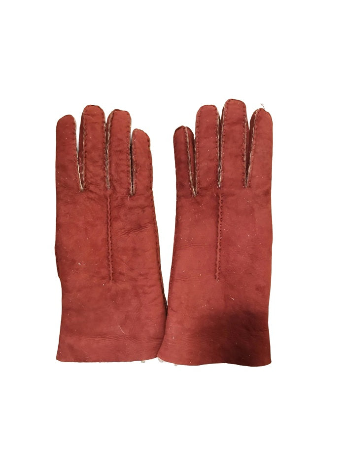 Women's suede and merino wool glove by Pelletteria Allegrini Filippo G307 bordeaux