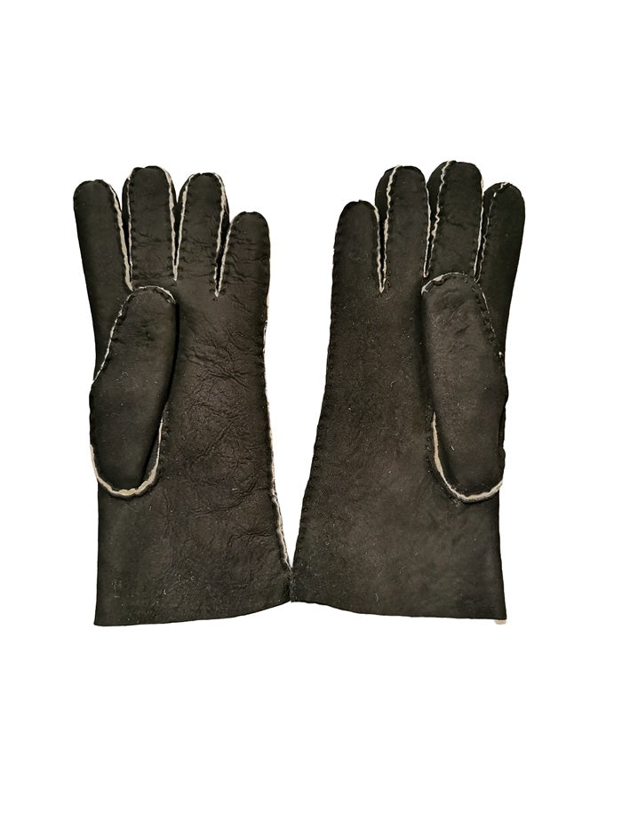 Guanto donna in camoscio e lana merinos Pelletteria Allegrini Filippo G307 nero