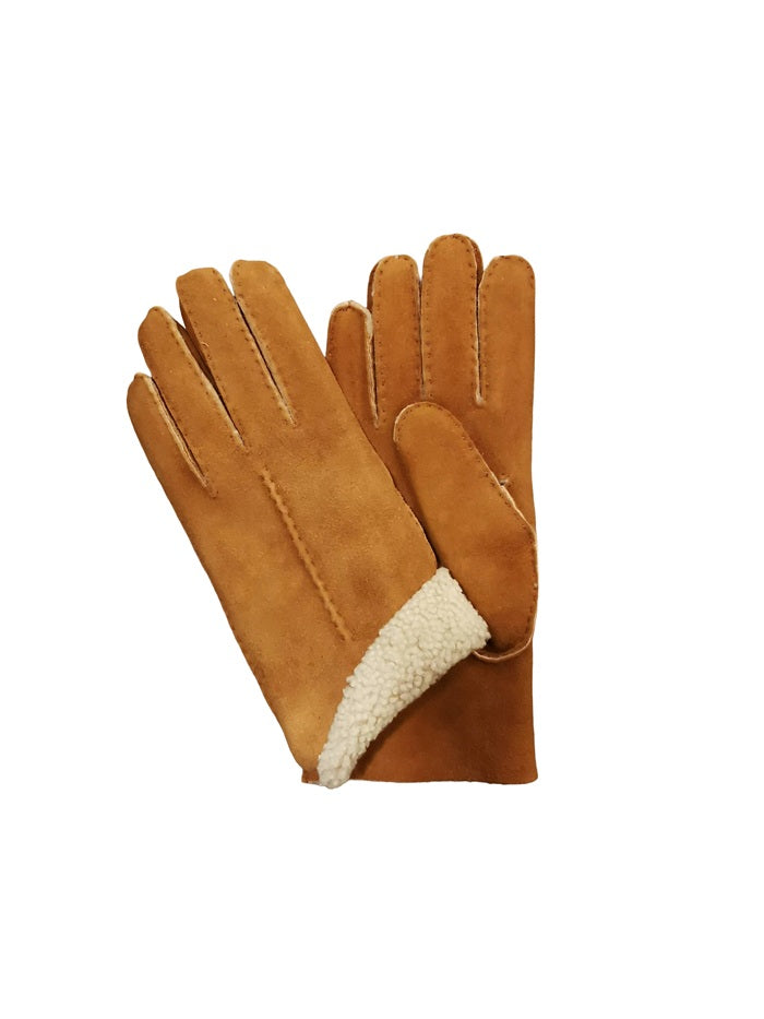 Women's suede and merino wool glove by Pelletteria Allegrini Filippo G307 hazelnut